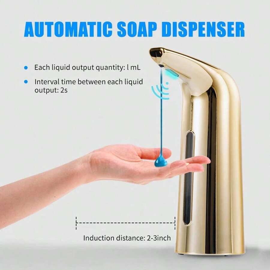 1件 紅外線感應自動皂液器 智能免接觸紅外線感應洗手液機 家用餐飲浴室智能自動洗碗精皂液器[本產品不含電池 - 您需要自行購買4顆AAA電池]