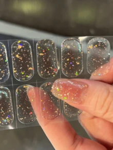 Cross-Border New Semi-Cured Gel Summer Toenail Stickers, Glitter Shiny Design, In Stock Wholesale, Waterproof Long-Lasting - 彩色 - 查看 4
