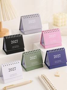 1PC Simple 2027 Desk Calendar,Macaron Color Creative Flip Cover Design For Daily Schedule Planning, A Must-Have Desktop Decoration, Essential For Study And Office Use - Single Piece - View 5