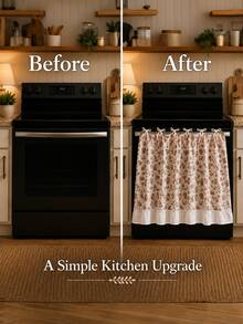 Bubaba Floral Oven Door Curtain With Ruffle Trim, Farmhouse Style Tie-On Stove Handle Cover, Decorative Kitchen Oven Dust Curtain, Home Decor, 30 X 21.3 Inches - Multicolor - View 8