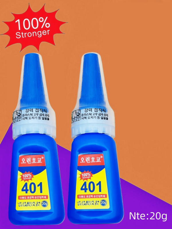 401 Transparent Quick-Dry Crystal Glue, Waterproof Heat-Resistant Adhesive, Suitable For Metal, Plastic, Ceramic, Rubber, Wood, Acrylic, Jewelry, Rhinestones, Home Daily DIY Repair
