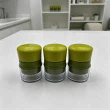 多功能手持式手動大蒜研磨器，可重複使用的人力香料切碎機，附透明可視儲物碗，適用於大蒜、薑、辣椒、堅果、花生，輕量便攜廚房小工具，適合日常居家烹飪與調味料準備 - 彩色 - 查看 5