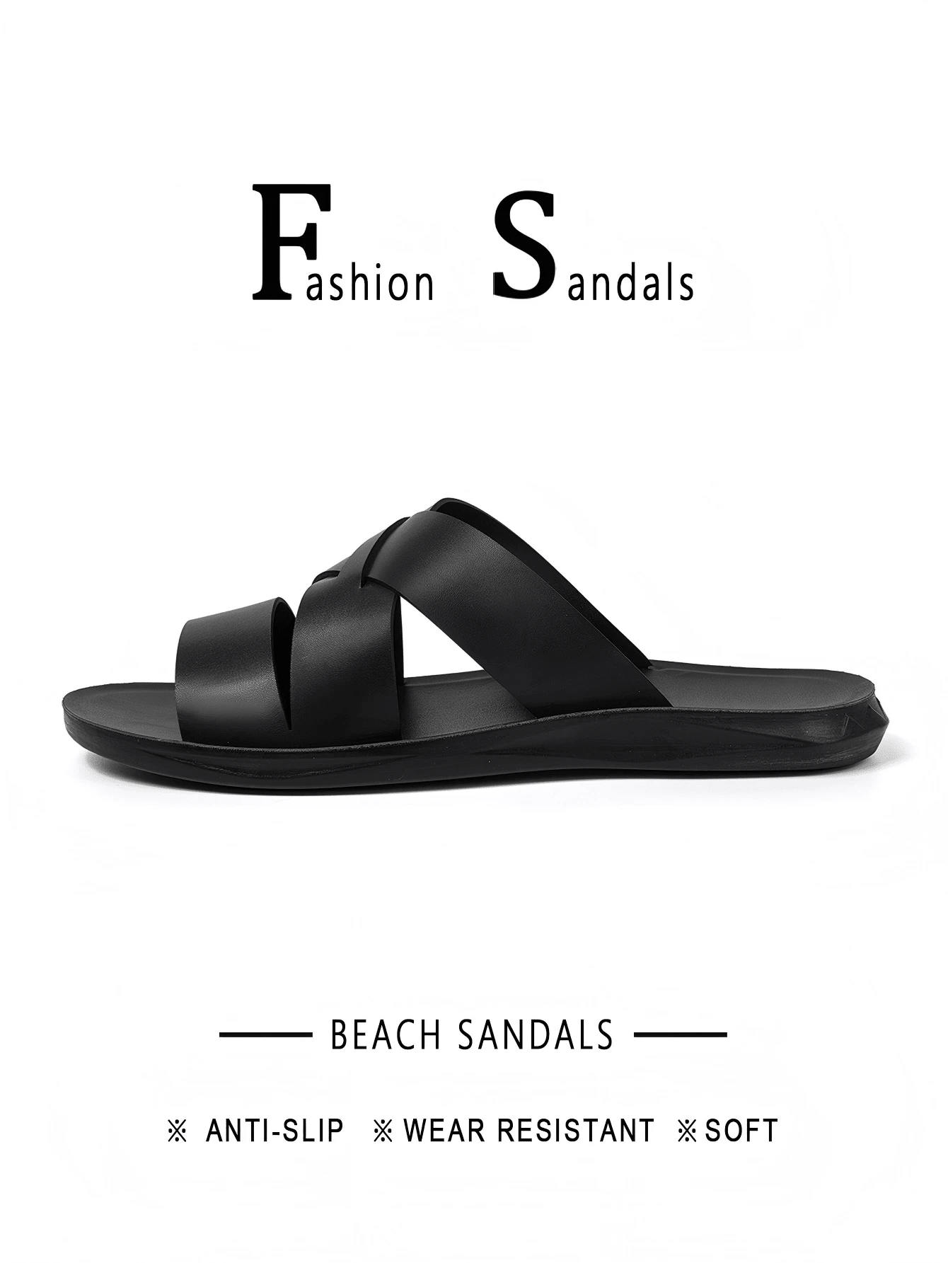 New Spring/Summer Men's Slippers Comfortable Fashionable Cross Strap Design Indoor/Outdoor Sandals