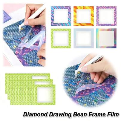 Reusable Diamond Painting Segmented Frame Film, 12/18/30pcs Non-Stick Release Paper, Suitable For Diamond Painting Enthusiasts, 10*10cm Diamond Painting Segmented Accessory Tool, Gradient Rainbow Color