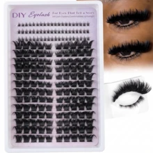 [Lowest Price In 30 Days]Fluffy Lash Clusters With Spikes 200D+260D+300D Cluster Eyelash Extensions Thick Eyelash Clusters Faux Mink Individual Lashes Full Volume Cluster Lashes 12-20MM Reusable Eyelashes By TNFVLONEINS - D9 - 查看 3