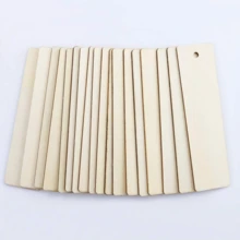 10/20/40/60pcs Wooden Blank Bookmarks, DIY Handmade Rectangular Wooden Tags With Rope, Suitable For Wedding, Birthday Party Decoration, Rustic Style Holiday Bookmarks - A - View 5
