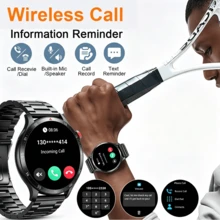 Unisex Smartwatch: Wireless Calling, Multiple Sports Modes, Remote Camera Control; Compatible With Android And IOS; USB Charging; Alloy Case With Silicone Strap; Modern Style; High-Definition Display; Perfect Gift For Men, Women, Partners Or Parents - View 5