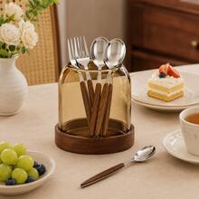 WGROOM 7pcs (1 Can 3 Forks 3 Spoons) Stainless Steel Coffee Spoons Fruit Forks Home Kitchen Restaurant Living Room Dessert Spoons Cutlery Set Suitable For Wedding Banquet Gift Birthday - Multicolor - View 3