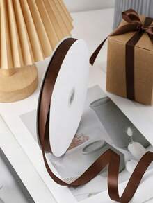 1 Roll Brown Ribbonr Bouquet Packaging Ribbon, 10 Yards Coffee Brown Double-Sided Satin Ribbon, Gift Wrapping Ribbon, For DIY Crafts, Gift Packaging, Wedding Decoration, Bow Making, Wedding Candy Box Packaging, Christmas And Party Decoration - Multicolor - View 7