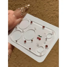 水晶水鑽櫻桃相機鏡頭保護膜，適用於 iPhone 17 Pro Max 17 Pro，透明硬玻璃手機殼配件，女孩首選，好友生日禮物 - 珍珠紅櫻桃 - 查看 2
