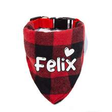 1Pc Custom Dog Pet Plaid Bandana, Personalization Name ID, Paw Print, Bone, And Heart Logo To Choose, Triangular Bib Dog Cat Scarf Wonderful Customized Pet Neckerchief Scarf Dog Saliva Towel - Multicolor - View 17