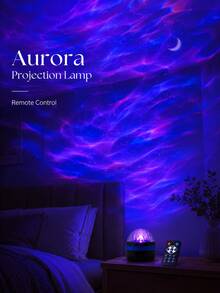 1 pieza [Lámpara de proyección de ondas de agua] Luz nocturna de atmósfera de olas oceánicas de colores, lámpara decorativa de escritorio con control remoto | Adecuada para dormitorio, mesita de noche, sala de estar, baño | Alimentada por USB - Auroras boreales - Ver 12