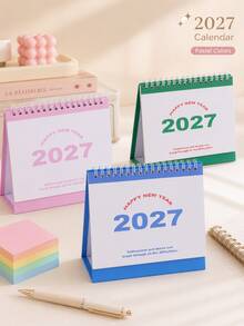 1 Buah Kalender Meja Sederhana 2027, Ornamen Meja Kreatif, Buku Catatan Perencanaan & Pengecekan, Versi Bahasa Inggris, Perlengkapan Belajar dan Kantor untuk Siswa, Kalender Hemat Ruang Meja - Sepotong Tunggal - View 6