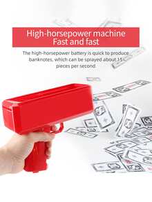 1pc Super Money Gun Toy, Fake Cash Prop Launcher, Handheld Cash Dispenser Simulator, Suitable For Parties, Halloween Decor, Weddings, Birthdays And Holiday Celebrations - Multicolor - View 6