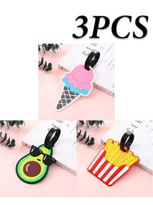5/4/3/2/1pc Luggage Tags, Cute Airplane Travel Identity Tags With Soft Silicone Strap, Creative Cartoon PVC Material, Waterproof And Durable, Suitable For Women, Fun Personalized Name Tags For Backpacks, Handbags, Suitcases, Passports, Ideal Gift For Travel Enthusiasts, Vibrant Colors And Cute Design - Multicolor - View 23