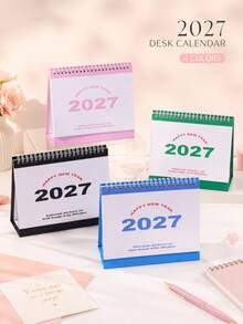 1 Buah Kalender Meja Sederhana 2027, Ornamen Meja Kreatif, Buku Catatan Perencanaan & Pengecekan, Versi Bahasa Inggris, Perlengkapan Belajar dan Kantor untuk Siswa, Kalender Hemat Ruang Meja - Sepotong Tunggal - View 3