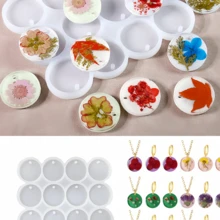 2pcs 12-Cavity Resin Keychain Silicone Mold, 1.33 Inch Flat Round Silicone Mold With Hole, Suitable For Resin Casting, Perfect For Making Earrings, Keychains, Pet Tags, Jewelry Making And Crafts, Jewelry Making Supplies - Round - View 5