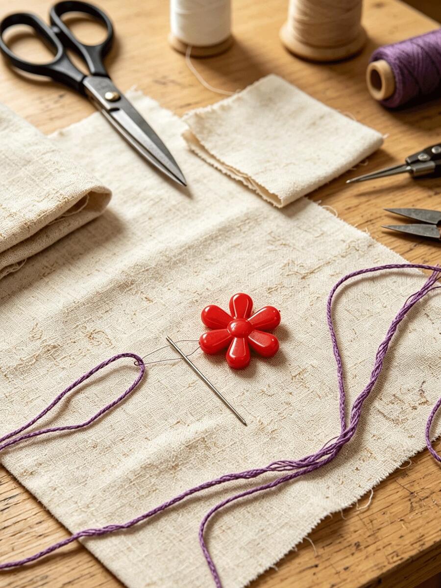 Red Plum Blossom Threader, Can Easily Pass Through Regular Hand Sewing Needle Eye, Convenient And Effortless Threading, Suitable For Hand Sewing, Daily Home Sewing, Practical Sewing Accessory - Plum Blossom Threader - View 1