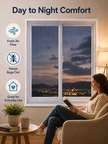 1pc Premium Self-Adhesive Fine Mesh Mosquito Net, Effective Insect Protection And Breathable, Washable, Tear-Resistant, Reusable, Suitable For Homeowners And Tenants As Fly Screen, Easy Installation Without Tools, Trimmable, Insect Screen, Suitable For Bedroom, Kitchen, Balcony, Office And Other Indoor Spaces, Window Protection Accessory, Home Decor Product - White Netting With White Edges - View 11