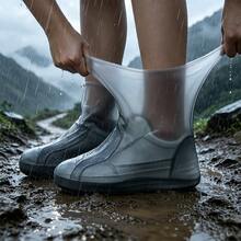 1 Pair High Elasticity Silicone Waterproof Shoe Covers, Reusable Anti-Slip Rain Shoe Covers, Thickened Wear-Resistant High Elasticity Silicone Material, Sealed Waterproof, Rainwater Won't Seep Into Shoes, Anti-Slip On Wet Surfaces, Unisex, Suitable For Rainy Day Commuting, Outdoor Hiking, Cycling, Driving, Fishing, Rainy And Muddy Environments, Easy To Clean Shoe Covers Compatible With Most Shoes And Boots, Foldable And Portable, Easily Fits In Pockets And Backpacks, Ideal Gift For Outdoor Enthusiasts - Multicolor - View 4