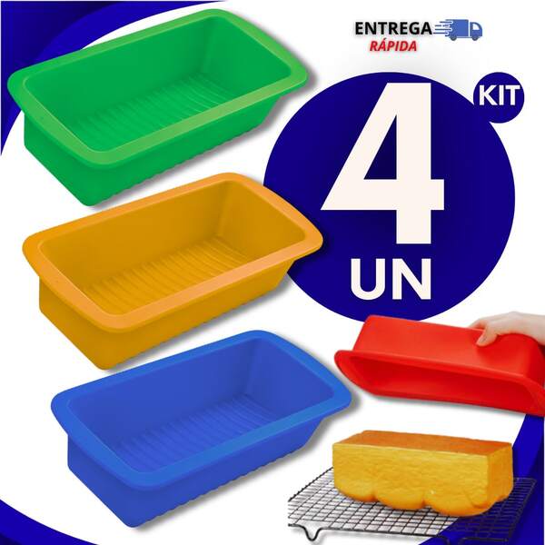 Jogo De Formas De Silicone Antiaderente Para Pães, Bolos, Tortas Não Gruda
