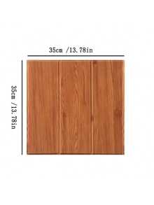 [3D Wood Grain Vinyl Wall Stickers] 20pcs 3D Wood Grain Vinyl Wall Panels - Removable & Waterproof Self-Adhesive Foam Wall Stickers - Easy Installation For Interior Decor In Various Shades - Wood Grain 20pcs - View 4