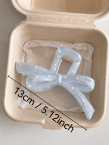 2件組女款冰川藍蝴蝶結波點髮夾與彩色水鑽雲朵髮夾，時尚後腦髮夾髮飾，百搭優雅簡約，適合日常、休閒、派對、海灘、度假、髮型設計、洗臉/洗髮、化妝、服飾配件，春季髮夾、夏季髮夾、秋季髮飾、冬季髮夾（水鑽顏色隨機） - 彩色 - 查看 2