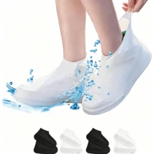 1 Pair High Elasticity Silicone Waterproof Shoe Covers, Reusable Anti-Slip Rain Shoe Covers, Thickened Wear-Resistant High Elasticity Silicone Material, Sealed Waterproof, Rainwater Won't Seep Into Shoes, Anti-Slip On Wet Surfaces, Unisex, Suitable For Rainy Day Commuting, Outdoor Hiking, Cycling, Driving, Fishing, Rainy And Muddy Environments, Easy To Clean Shoe Covers Compatible With Most Shoes And Boots, Foldable And Portable, Easily Fits In Pockets And Backpacks, Ideal Gift For Outdoor Enthusiasts - Multicolor - View 10