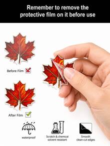 1pc/6pcs Autumn Maple Leaf & Oak Leaf Acrylic Drink Cup Tags, Thanksgiving Cup Identification Charms, Farmhouse Harvest Table Decor, Reusable Cup Labels, Halloween Holiday Dinner Tabletop Decorations, Vintage Leaf Party Table Decor Gifts - Multicolor - View 12