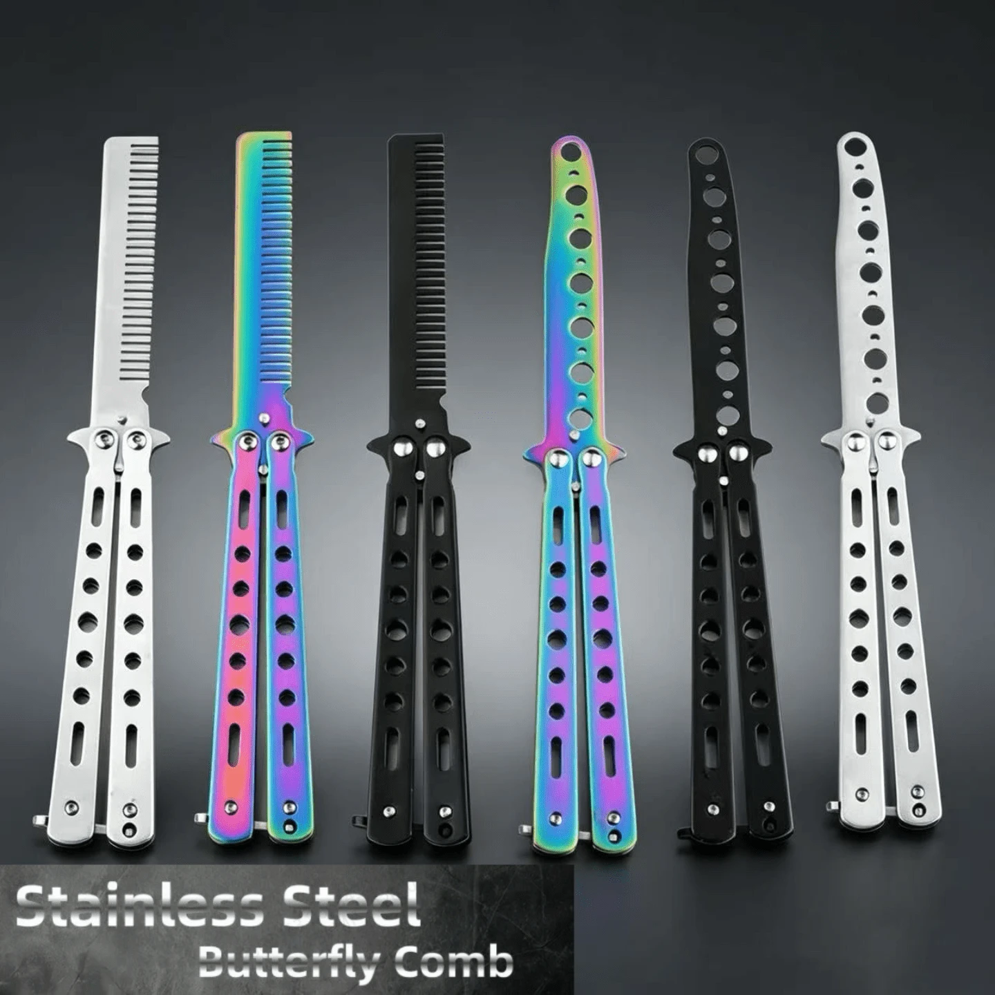 1pc Butterfly Foldable Comb Training Tool Outdoor Competition Toy Portable Durable Design Speed Challenge Game Skill Practice Equipment Camping Backpack Essential Non-Slip Grip Compact Travel Accessory Adult Youth Party Activity