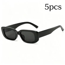 16pcs Black Rectangular Fashion Glasses, Thick Frame Retro Party Eyeglasses, UV Protection Adult Eyewear, Birthday Club Beach Pool Holiday Costume Accessories, Holiday Role Play Party Gift Supplies, Unisex - View 10