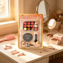 Kids Pretend Makeup Kit For Girls,  Liquid & Powder Free Play Makeup Toy Set, Birthday Christmas Halloween Gift For Little Girls Age 3+ - Baby Blue - View 10