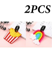 5/4/3/2/1pc Luggage Tags, Cute Airplane Travel Identity Tags With Soft Silicone Strap, Creative Cartoon PVC Material, Waterproof And Durable, Suitable For Women, Fun Personalized Name Tags For Backpacks, Handbags, Suitcases, Passports, Ideal Gift For Travel Enthusiasts, Vibrant Colors And Cute Design - Multicolor - View 27