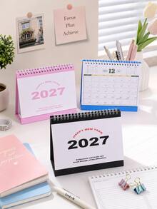 1 Buah Kalender Meja Sederhana 2027, Ornamen Meja Kreatif, Buku Catatan Perencanaan & Pengecekan, Versi Bahasa Inggris, Perlengkapan Belajar dan Kantor untuk Siswa, Kalender Hemat Ruang Meja - Sepotong Tunggal - View 8