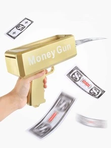 1pc Super Money Gun Toy, Fake Cash Prop Launcher, Handheld Cash Dispenser Simulator, Suitable For Parties, Halloween Decor, Weddings, Birthdays And Holiday Celebrations (Includes 100pcs Prop Bills) - Multicolor - View 4