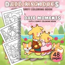 48 Páginas - 220g, Livro de Colorir com Tema de Encontro de Animais de Estimação Fofos, Material de Papel Grosso e Durável, Estilo Suave e Fofo, Padrões de Animais de Estimação Fofos Antropomórficos + Cenas de Encontro, Arte de Linha com Camadas Ricas, Adequado para Colorir Crianças + Alívio do Estresse + Interação Pais-Filhos, Livro de Colorir de Encontro de Animais de Estimação Fofos, Adequado como Presente para Meninas.,Aprimorando a Criatividade, Belamente Projetado - Momentos de encontro - Visão 1