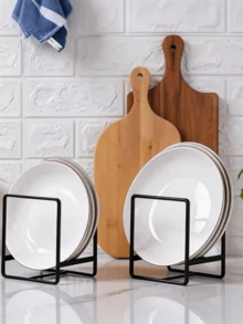 1 pieza Escurridor de platos vertical de metal para cocina, estante de almacenamiento multifuncional para encimera, organizador ligero y elegante para platos/tablas de cortar/tapas de ollas, estante de hierro resistente a la oxidación que ahorra espacio, adecuado para todas las necesidades de almacenamiento y organización de la encimera de la cocina del hogar - Multicolor - Ver 1