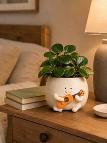 Cute Resin Smiling Face Succulent Plant Pot - Indoor Outdoor Greenhouse Shelf Desktop Decor Small Plant Pot Charming Home Garden Decor Pot - C - View 3