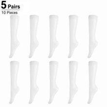 5 Pairs Of Solid Color Knee-High Socks, Comfortable And Easy Semi-Transparent Thin Stockings, Women'S Tights And Leg Warmers - Over the Calf Socks - View 14