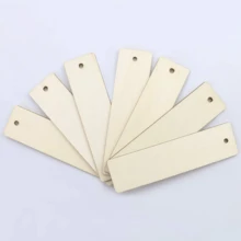 10/20/40/60pcs Wooden Blank Bookmarks, DIY Handmade Rectangular Wooden Tags With Rope, Suitable For Wedding, Birthday Party Decoration, Rustic Style Holiday Bookmarks - A - View 4