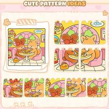 48 Páginas - 220g, Livro de Colorir com Tema de Encontro de Animais de Estimação Fofos, Material de Papel Grosso e Durável, Estilo Suave e Fofo, Padrões de Animais de Estimação Fofos Antropomórficos + Cenas de Encontro, Arte de Linha com Camadas Ricas, Adequado para Colorir Crianças + Alívio do Estresse + Interação Pais-Filhos, Livro de Colorir de Encontro de Animais de Estimação Fofos, Adequado como Presente para Meninas.,Aprimorando a Criatividade, Belamente Projetado - Momentos de encontro - Visão 6