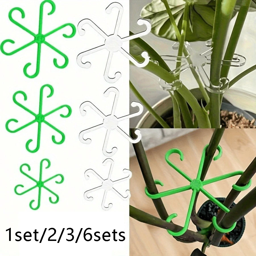 1set/2/3/6sets Climbing Plant Support Rack, Sturdy Plant Fixing Clips, Flower Stem Storage Rack, Multi-Functional, Durable And Aesthetic.