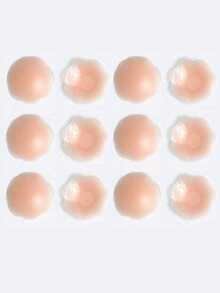 vfvQueen 12pcs Reusable Silicone Nipple Covers, Lift-Up Invisible Bra Pads, Adhesive Breast Pads Stickers (2/6/12pcs) - Multicolor - View 7