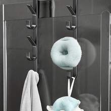 1pc Heavy Duty Multi-Function Metal Towel Rack, Carbon Steel Door Hook - | Space-Saving Vertical Design Hook Storage Rack | Bathroom Door Towel Rack, Titanium Gold, No Drilling Required, Suitable For Bedroom - Multicolor - View 10