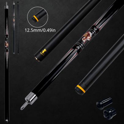 19oz American Billiard Cue, 12.5mm Tip, 1/2 Split Design, 3*8*3 Quick Joint, With Protective Case, Carom Billiard Cue, 10-Ball Billiard Cue, Professional Competition Billiard Cue, Suitable For Daily Practice And Competition Scoring, Perfect Gift For Billiard Enthusiasts