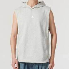 Nike Jordan Dri-FIT Sport 純色透氣速乾針織連帽無袖T卹背心 男款 麻灰 - 麻灰 - 查看 2
