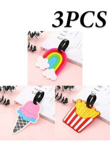 5/4/3/2/1pc Luggage Tags, Cute Airplane Travel Identity Tags With Soft Silicone Strap, Creative Cartoon PVC Material, Waterproof And Durable, Suitable For Women, Fun Personalized Name Tags For Backpacks, Handbags, Suitcases, Passports, Ideal Gift For Travel Enthusiasts, Vibrant Colors And Cute Design - Multicolor - View 30