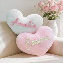 MerexSync Personalized Heart-Shaped Pillow With Customized Name Design, Pajama Party Cushion For Room Decor, Teacher Birthday Gift - Multicolor - View 5