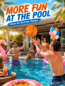 3pcs (9 Inch) Inflatable Basketball Beach Ball, PVC Water Pool Accessory Suitable For Pool Beach Party, Basketball Party Gift, Theme Party, Birthday Party, Summer Beach, Summer Pool Party, Outdoor Family Interaction, Essential For Summer Vacation - Multicolor - View 3