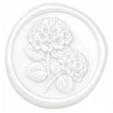 40 piezas de pegatinas de sello de cera con relieve 3D de hortensia, pegatinas de sello para sobres de invitación de boda, pegatinas de flores autoadhesivas, perfectas para invitaciones y embalaje de regalos - Hortensia blanca perlada - View 4
